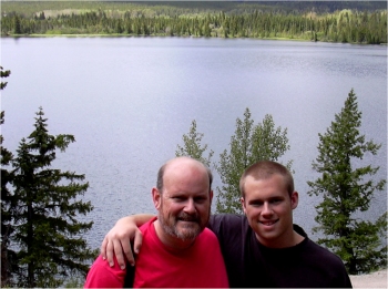 Matt and Dad Hiking Trail Outside Jasper